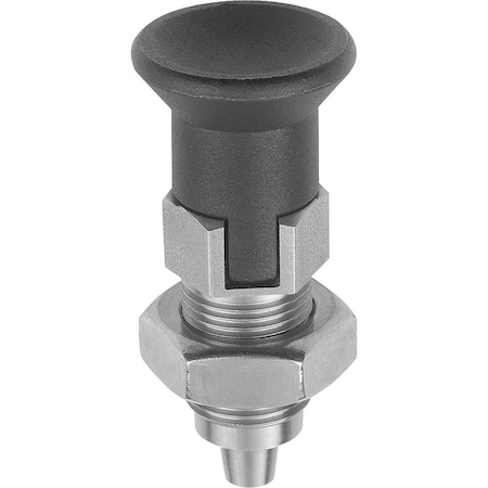 Indexing Plunger, Premium, Tapered Pin Size:4 D1=M20X1,5, D=10, Form:D W Locking Slot W Locknut,